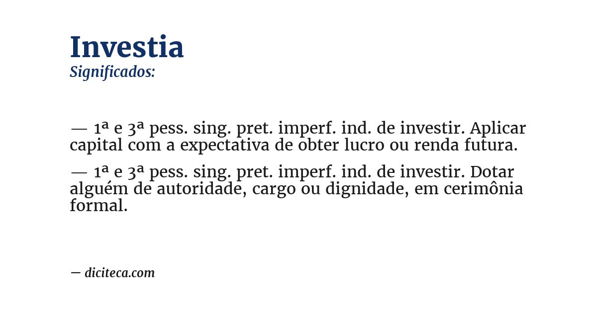 Significado de investia