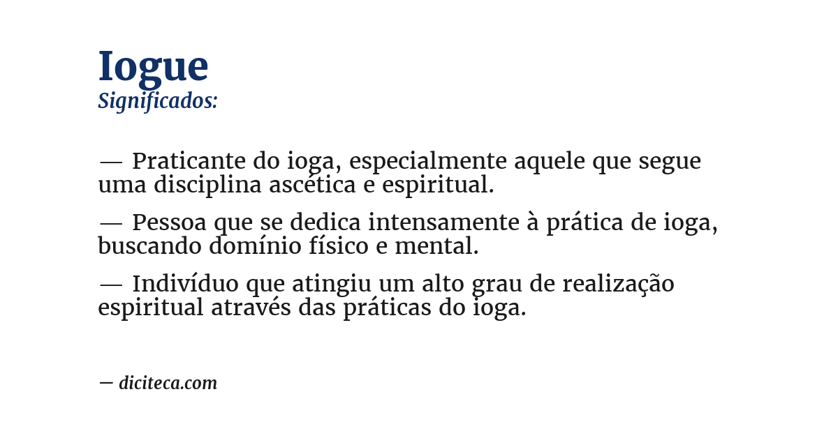 Significado de iogue