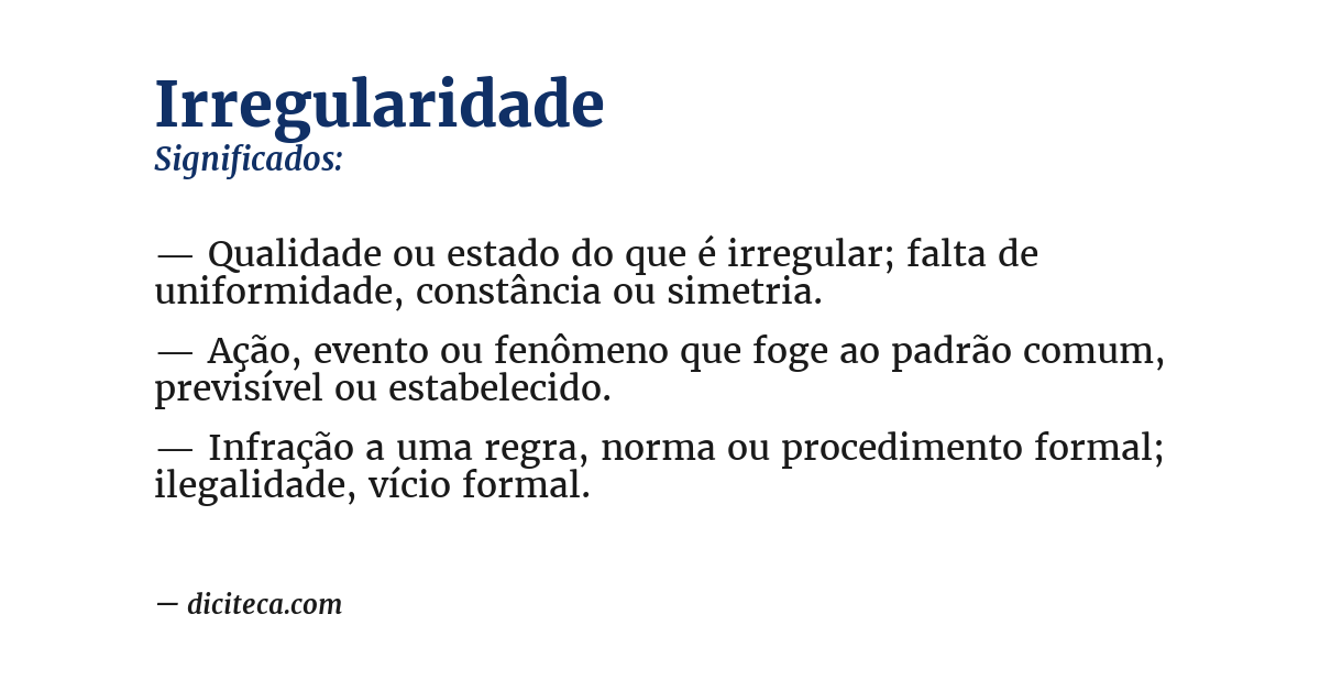 Significado de irregularidade