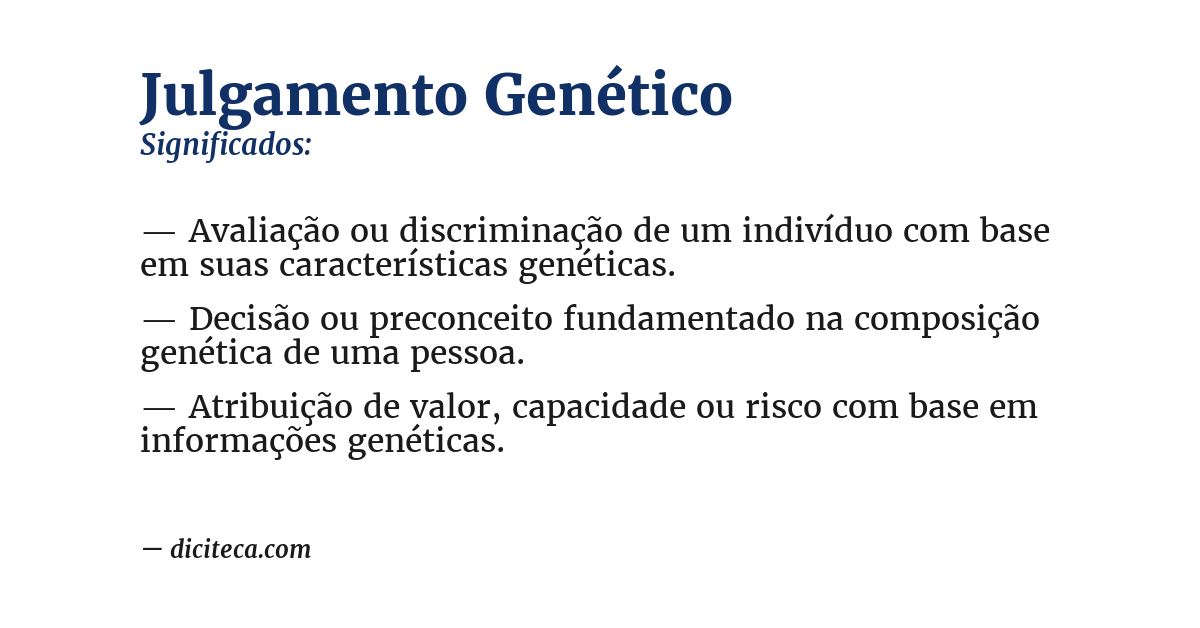 Significado de julgamento genético