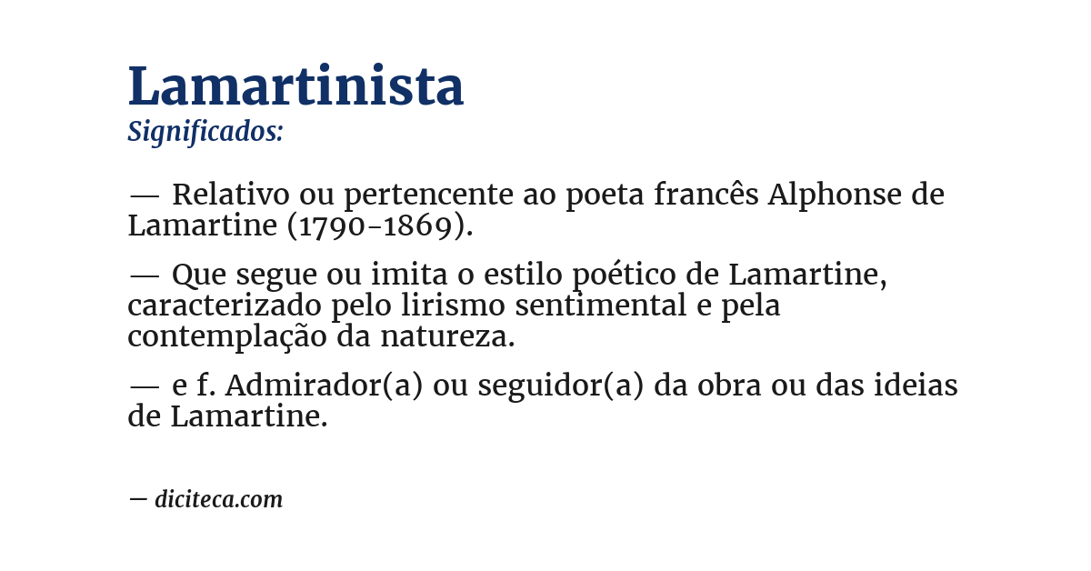 Significado de lamartinista