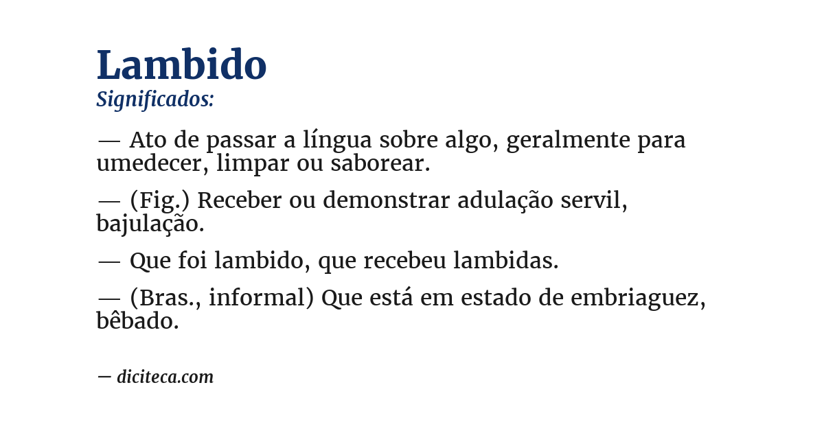 Significado de lambido