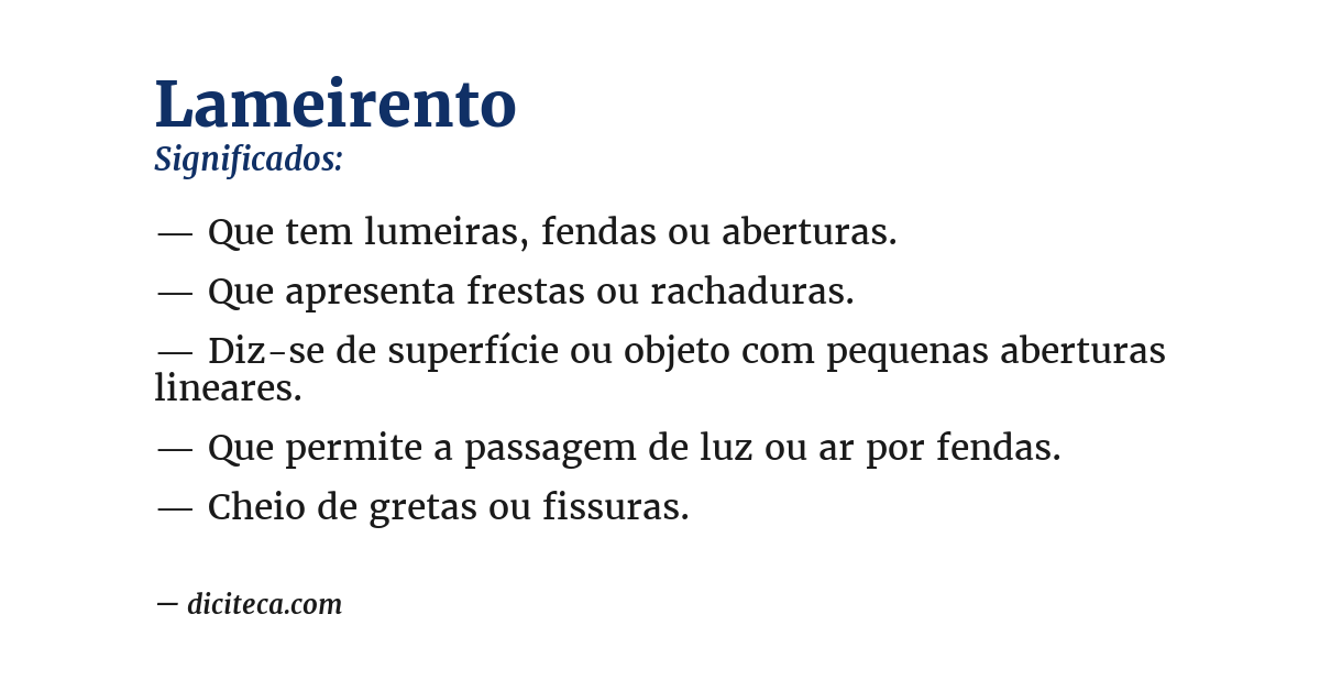 Significado de lameirento