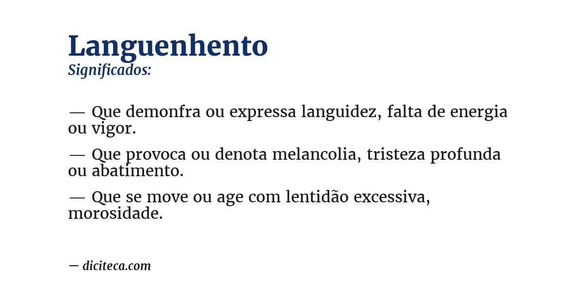 Significado de languenhento