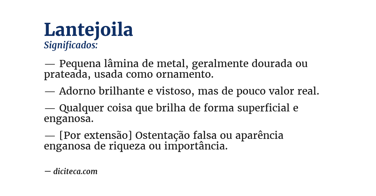 Significado de lantejoila