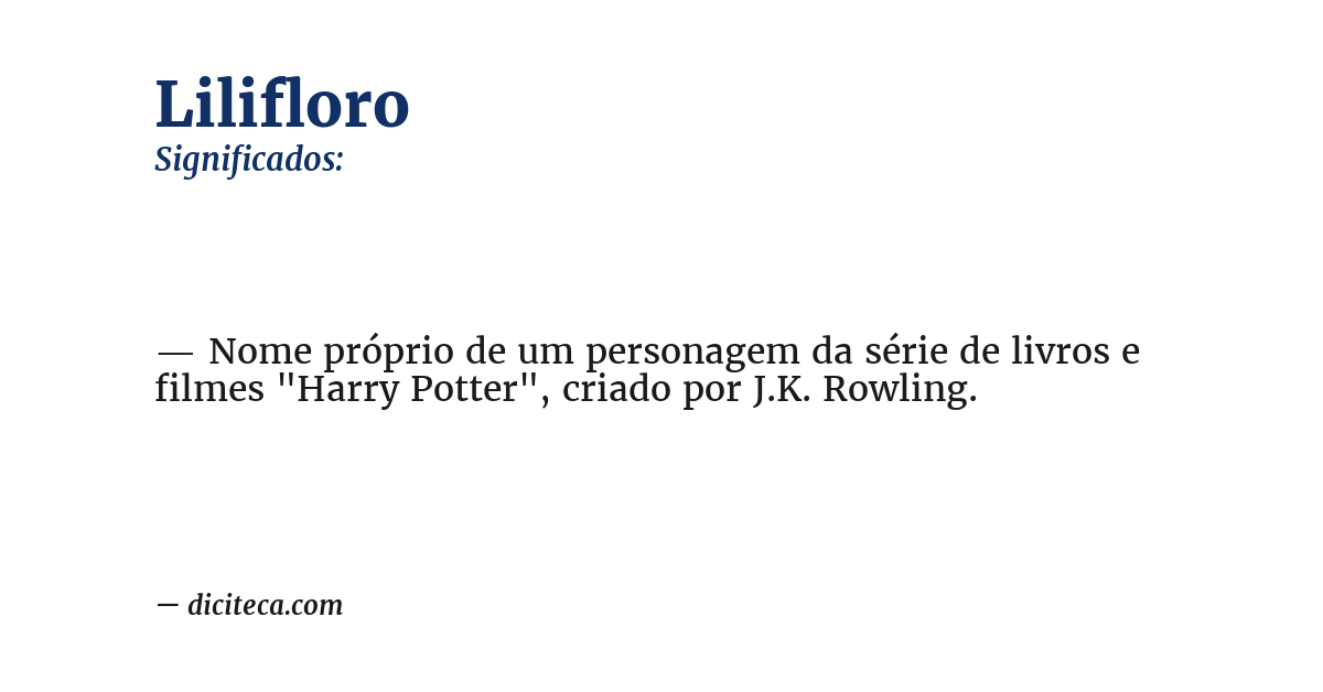Significado de lilifloro
