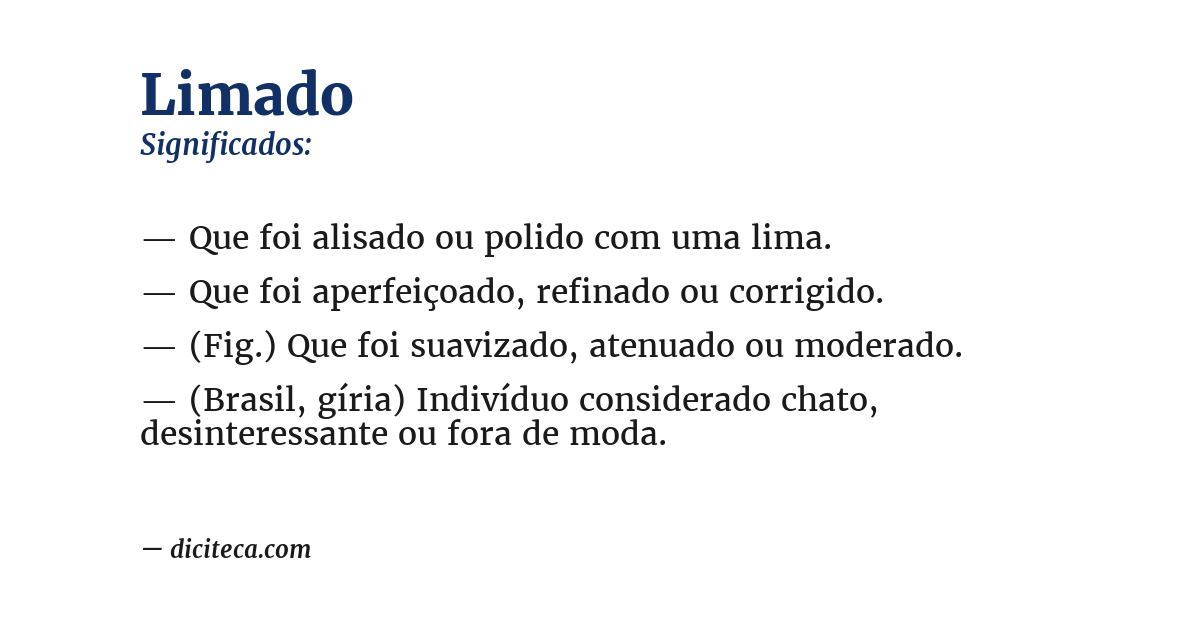 Significado de limado
