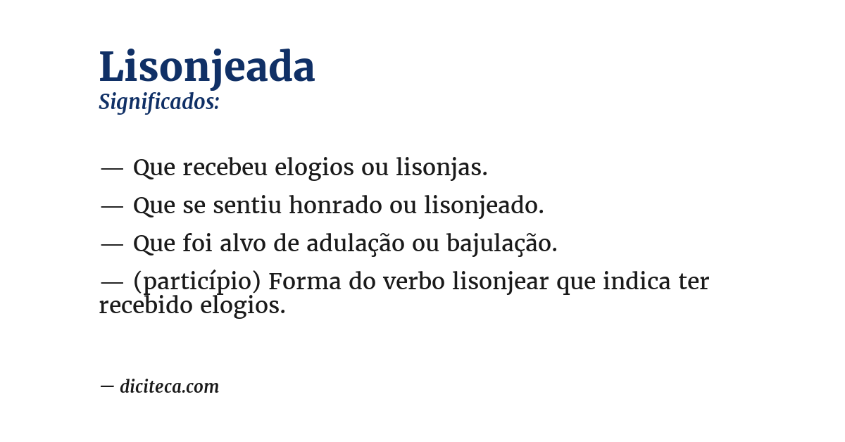 Significado de lisonjeada