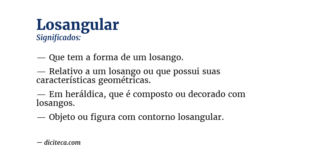 Significado de losangular