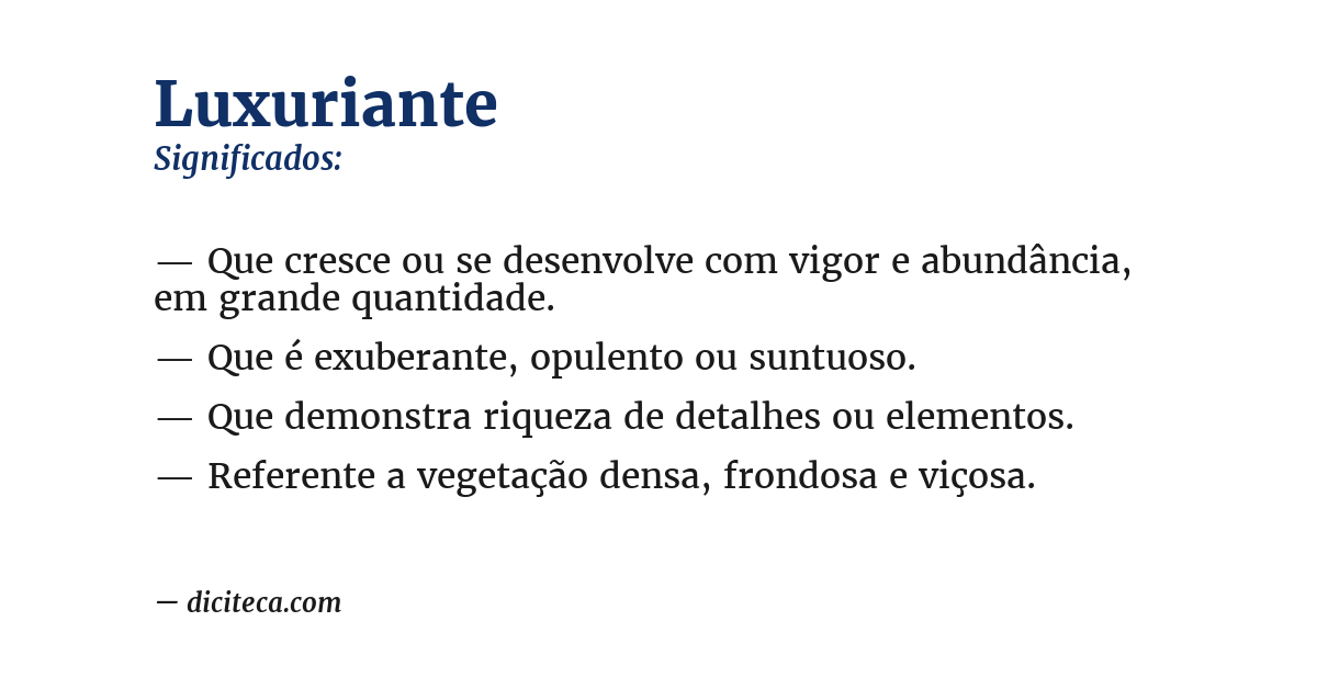 Significado de luxuriante