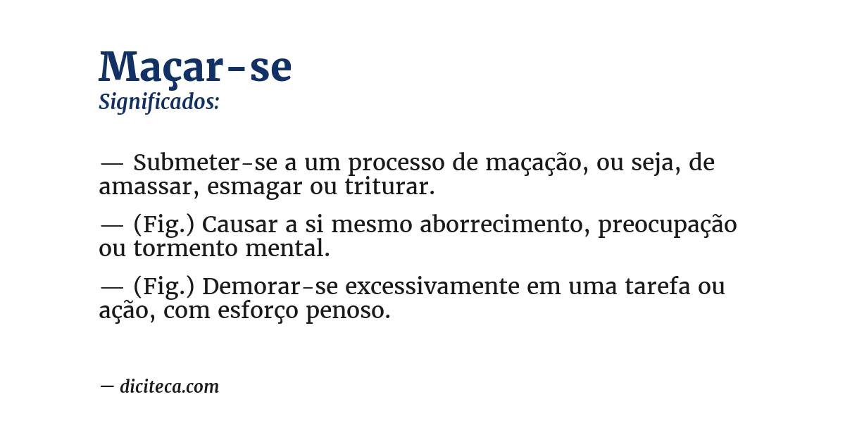 Significado de maçar-se