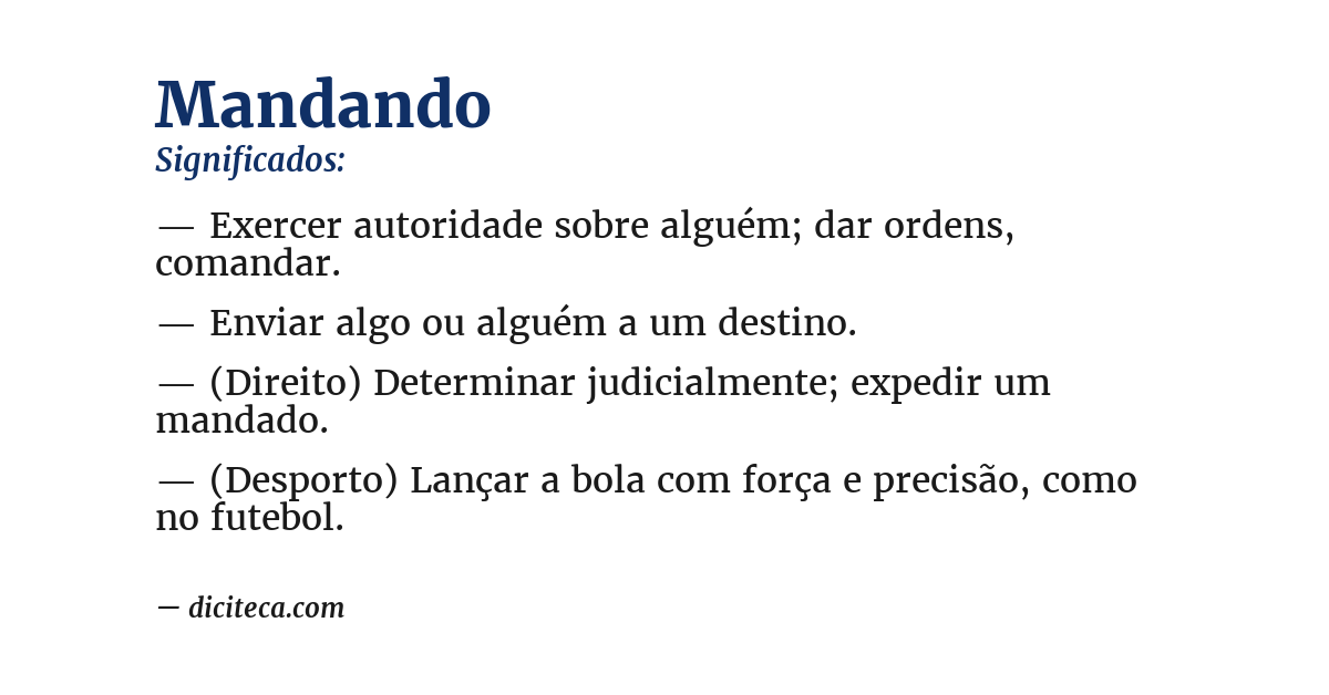 Significado de mandando