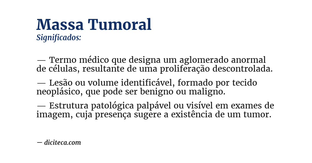 Significado de massa tumoral