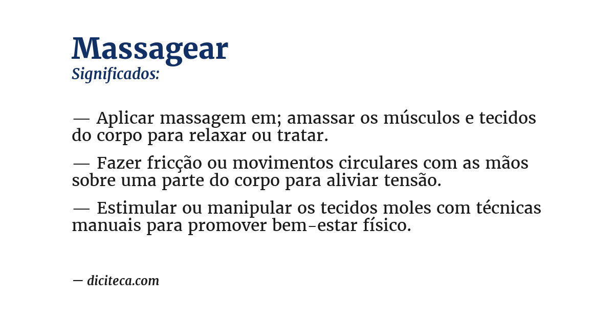 Significado de massagear