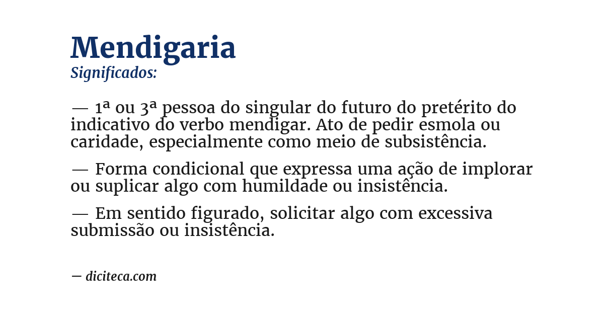 Significado de mendigaria