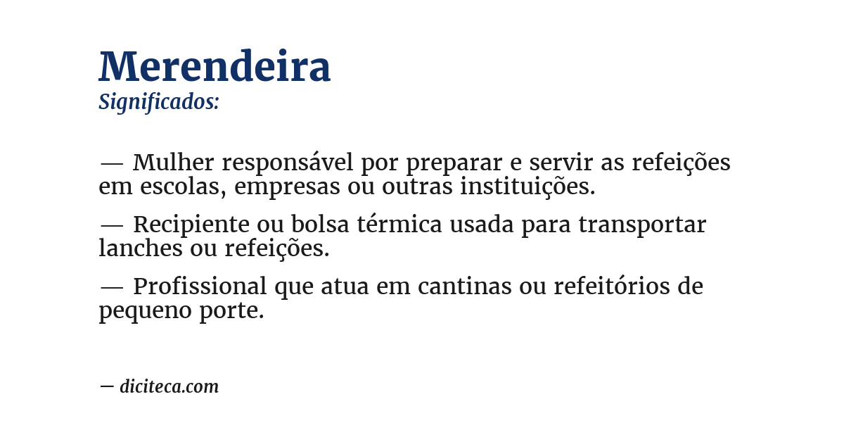 Significado de merendeira