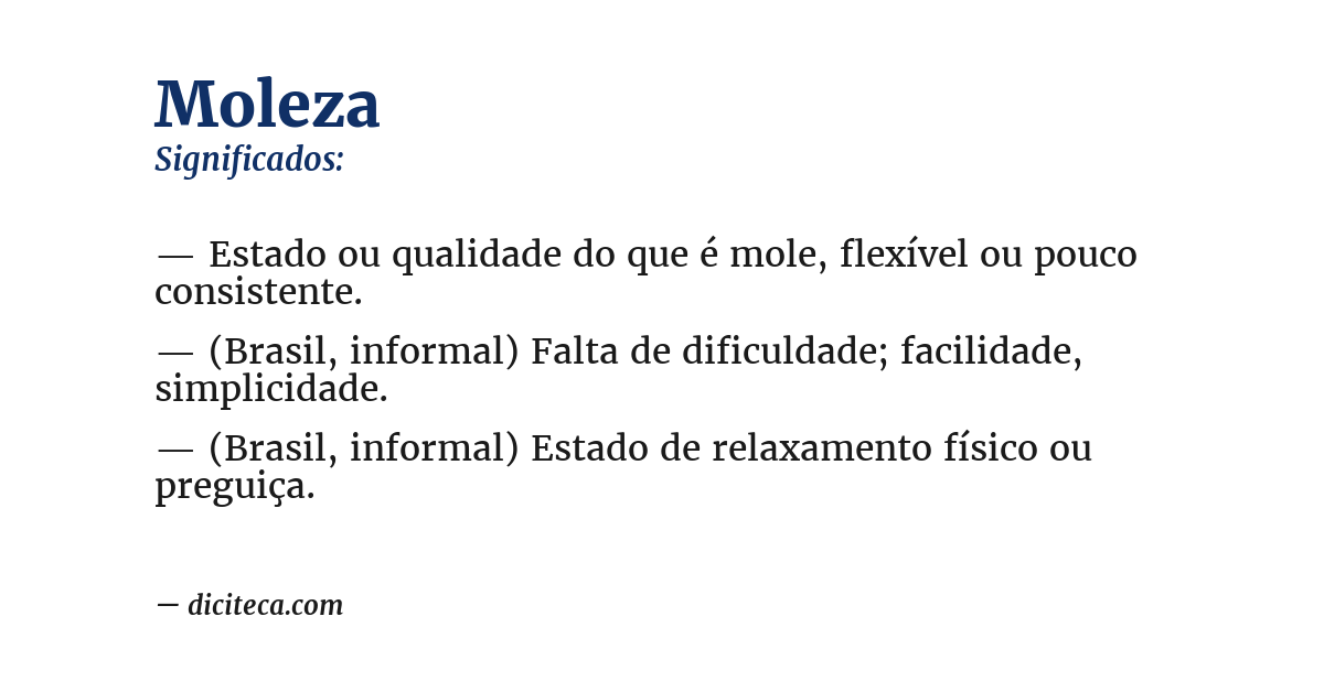 Significado de moleza
