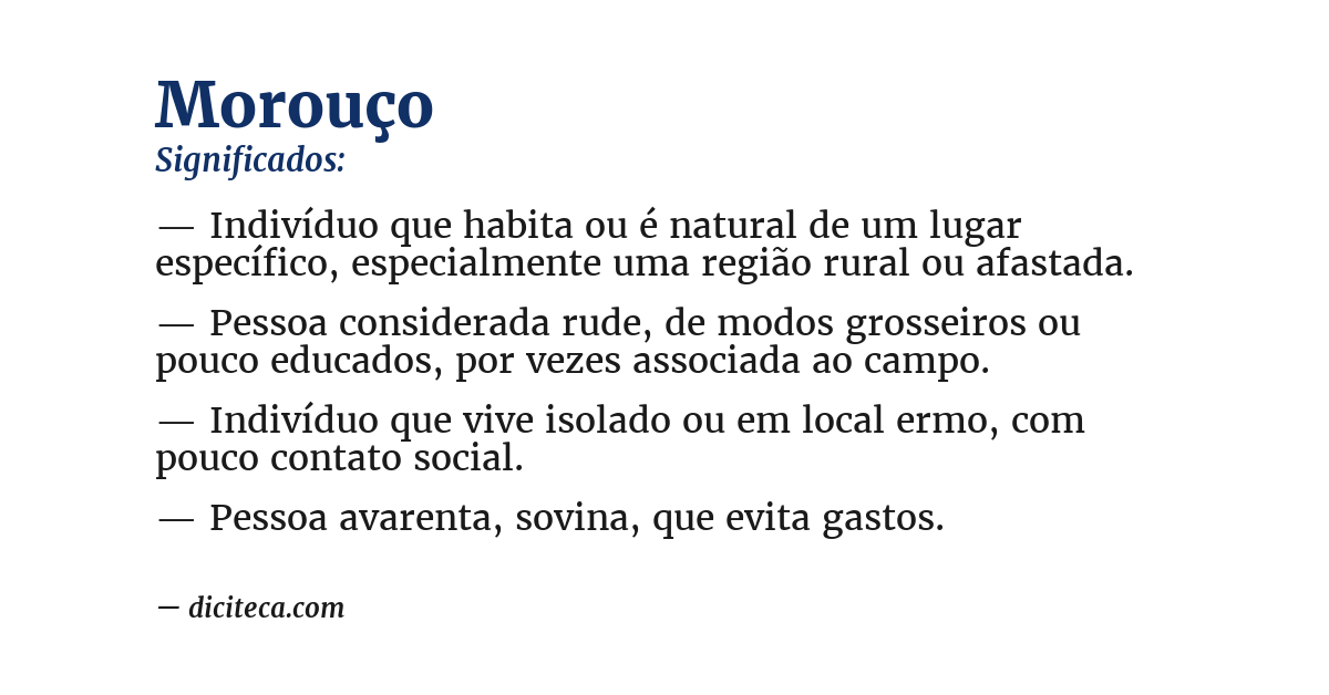 Significado de morouço