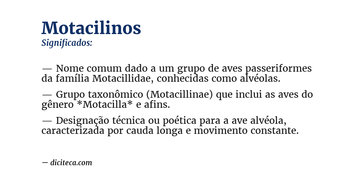 Significado de motacilinos