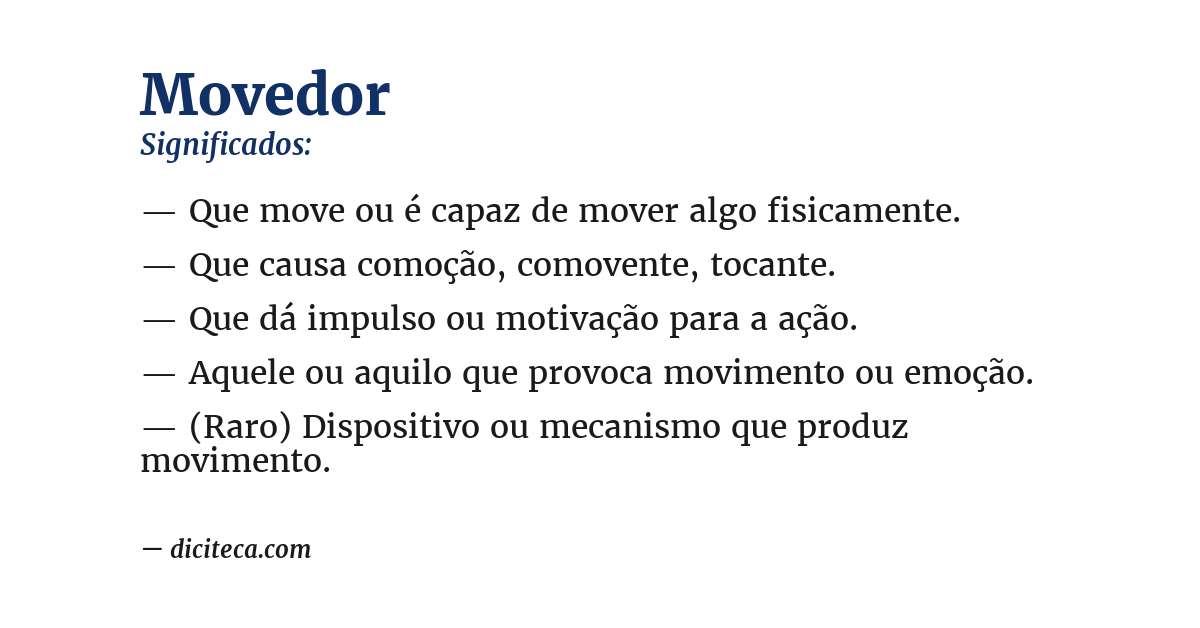 Significado de movedor