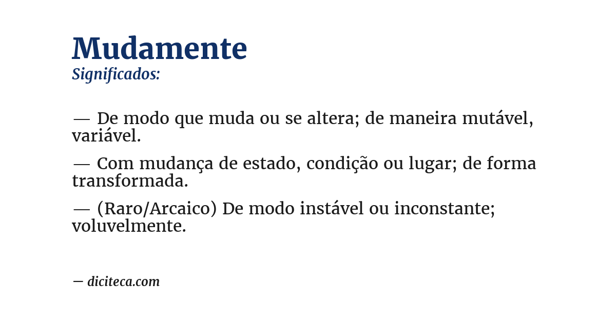 Significado de mudamente