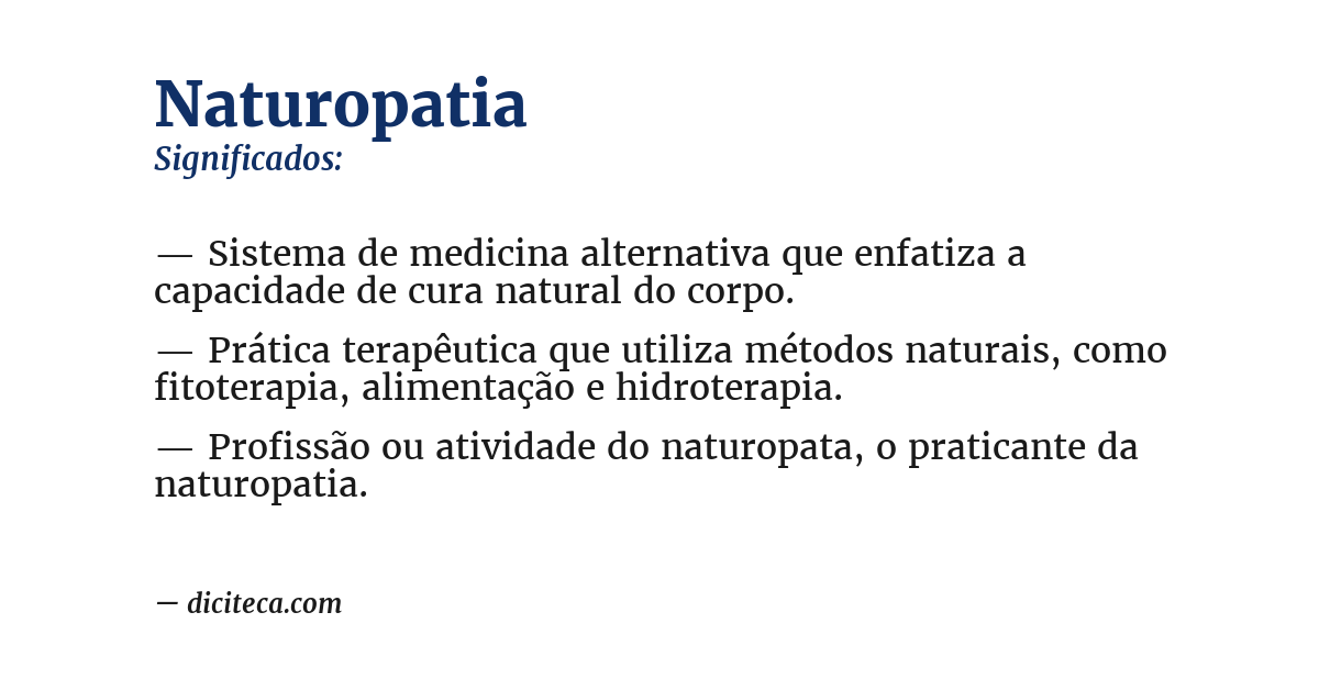 Significado de naturopatia