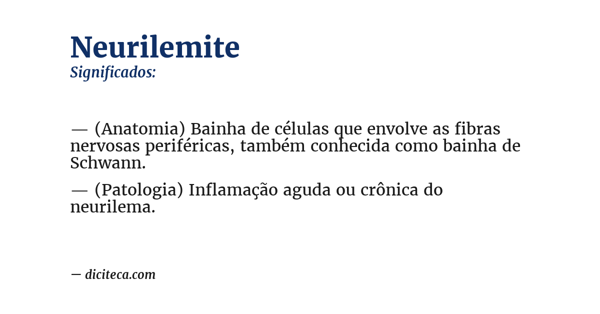 Significado de neurilemite