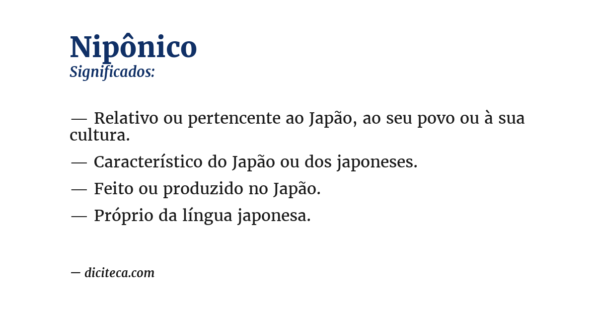 Significado de nipônico