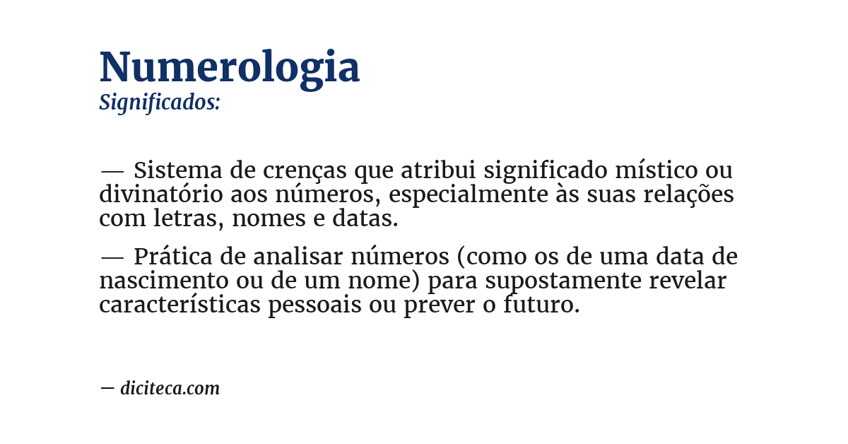 Significado de numerologia