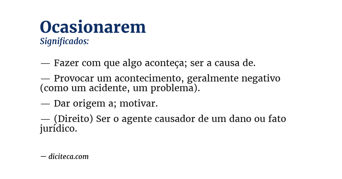 Significado de ocasionarem