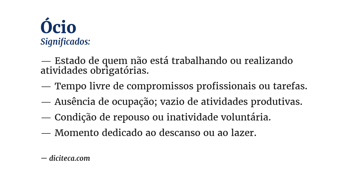 Significado de ócio