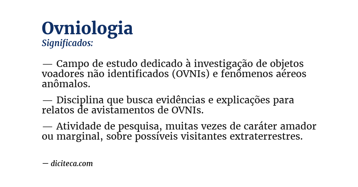 Significado de ovniologia