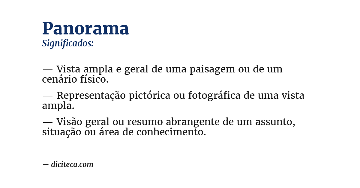 Significado de panorama