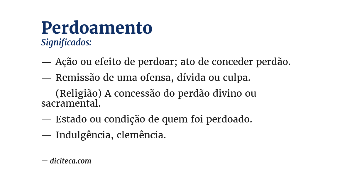 Significado de perdoamento