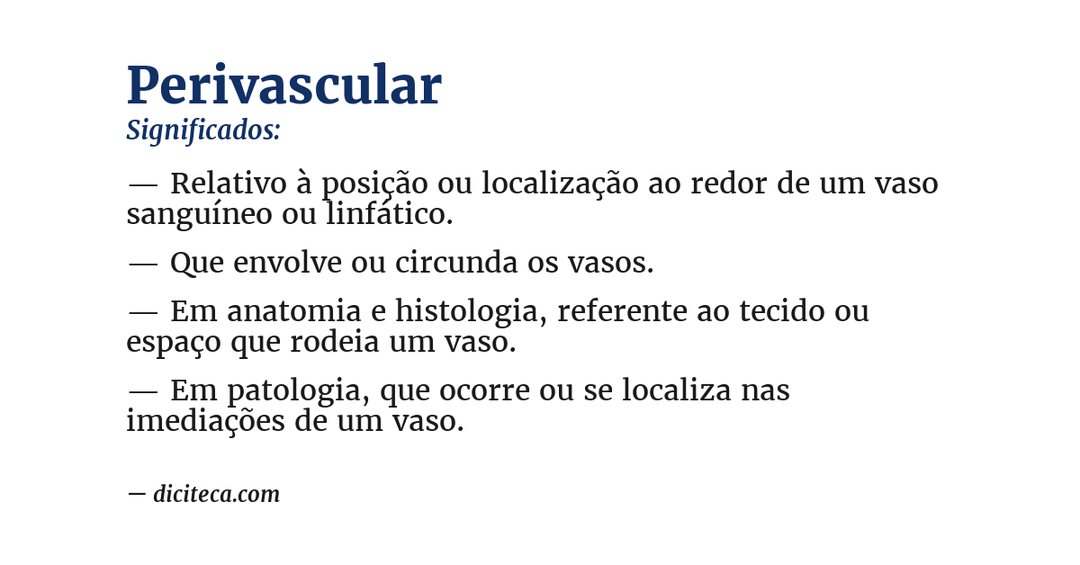 Significado de perivascular