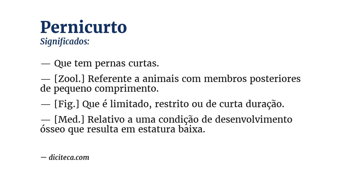 Significado de pernicurto