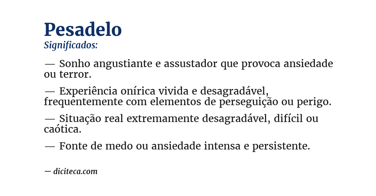 Significado de pesadelo