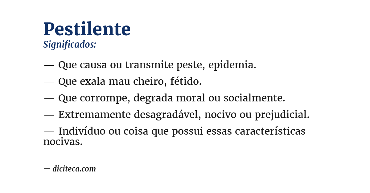 Significado de pestilente