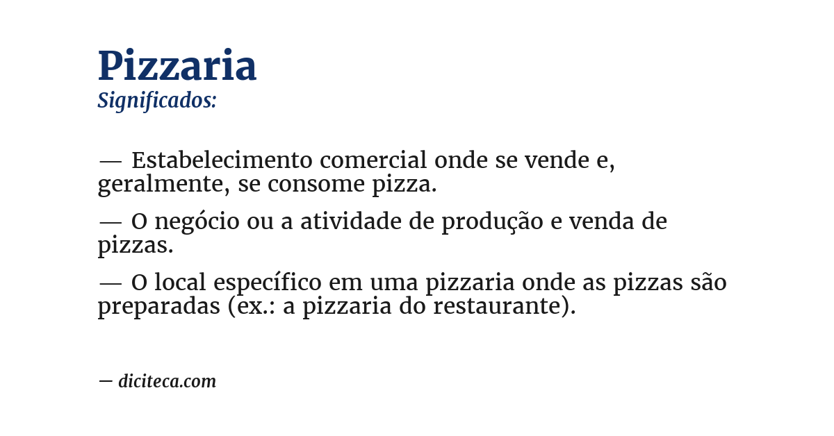 Significado de pizzaria