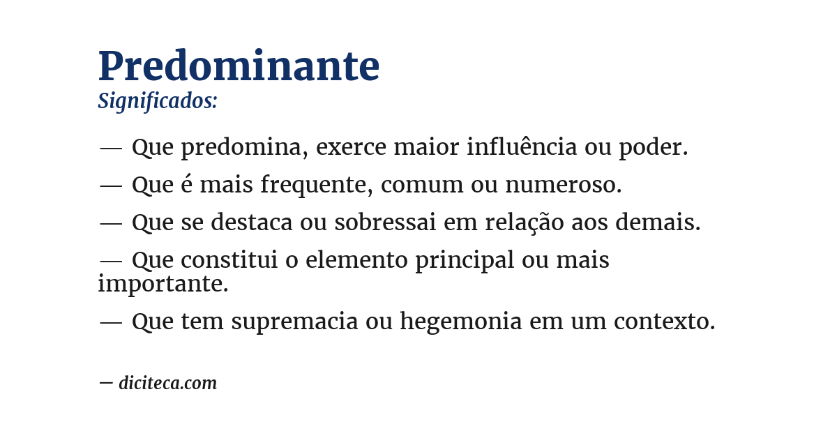 Significado de predominante