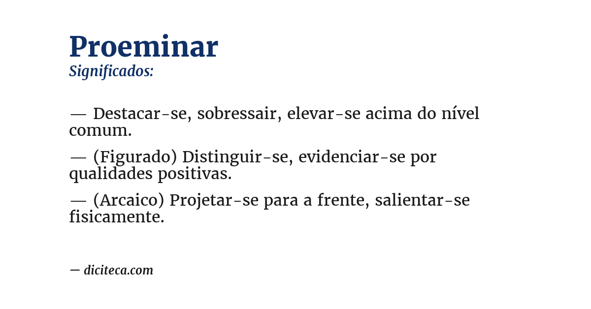 Significado de proeminar