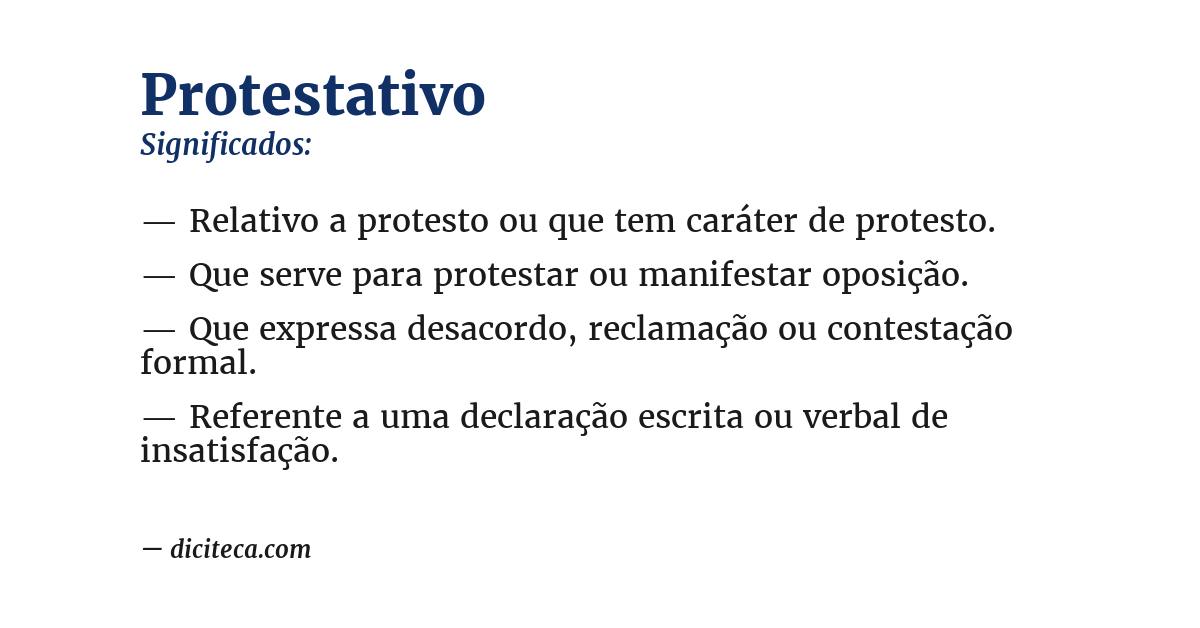 Significado de protestativo