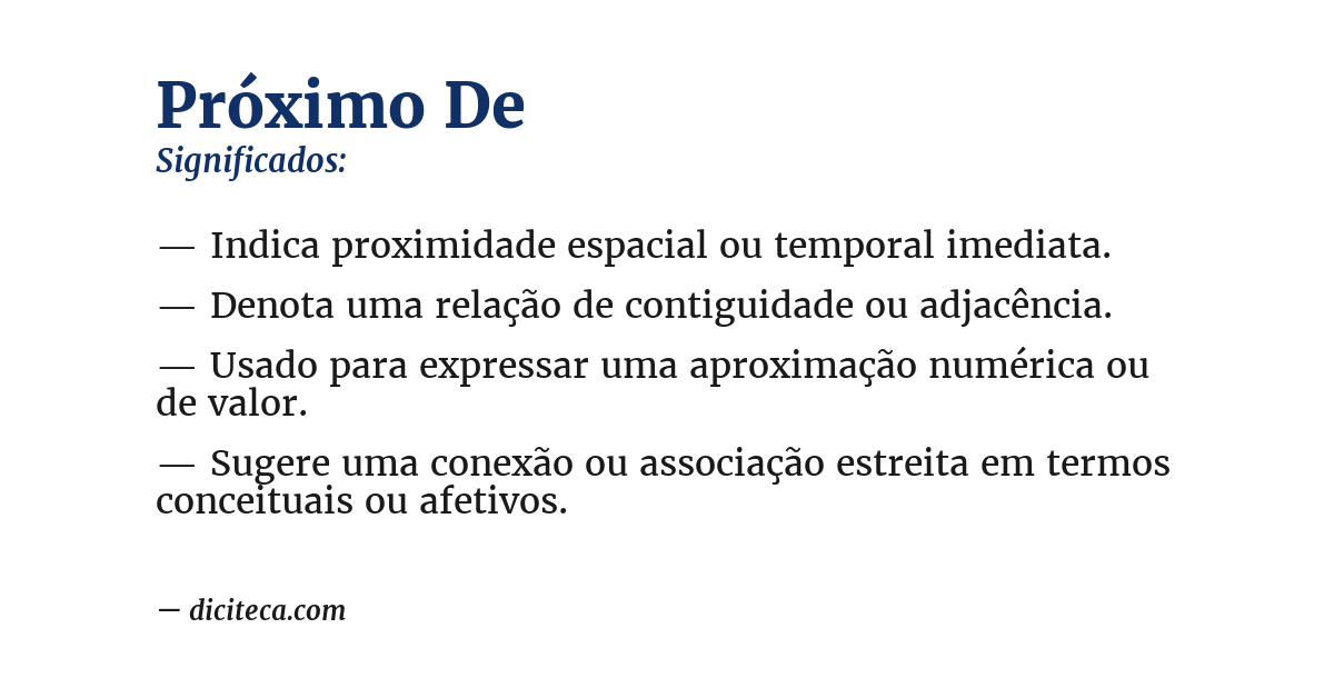 Significado de próximo de