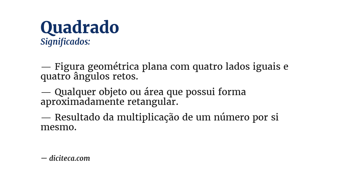 Significado de quadrado