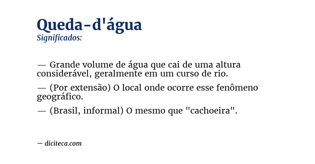 Significado de queda-d'água