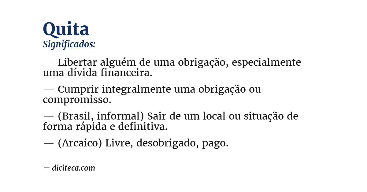 Significado de quita