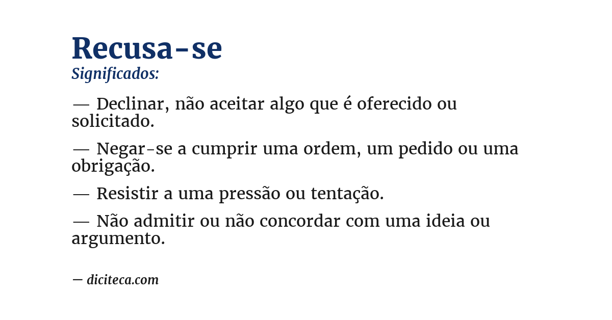 Significado de recusa-se