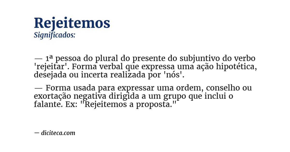 Significado de rejeitemos