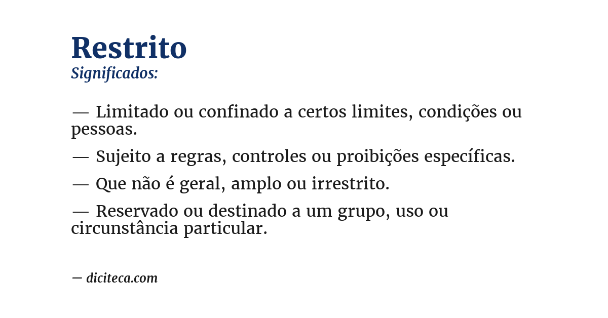 Significado de restrito