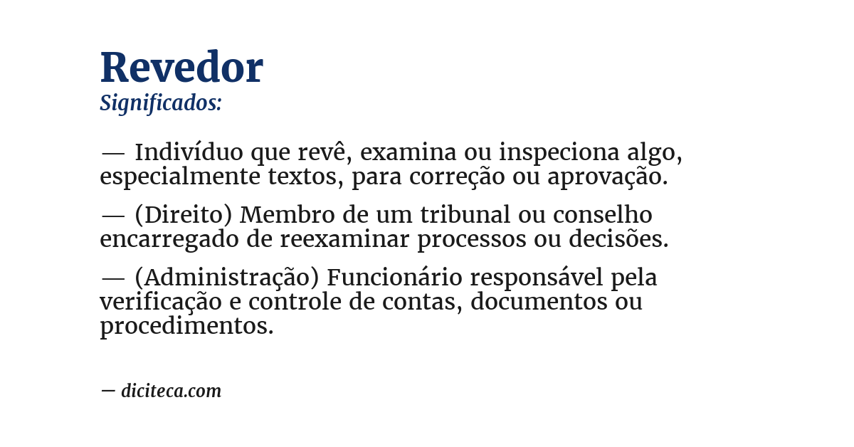 Significado de revedor
